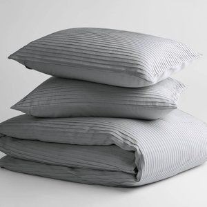 100% Organic Cotton Woven Pleated Duvet set (Grey)